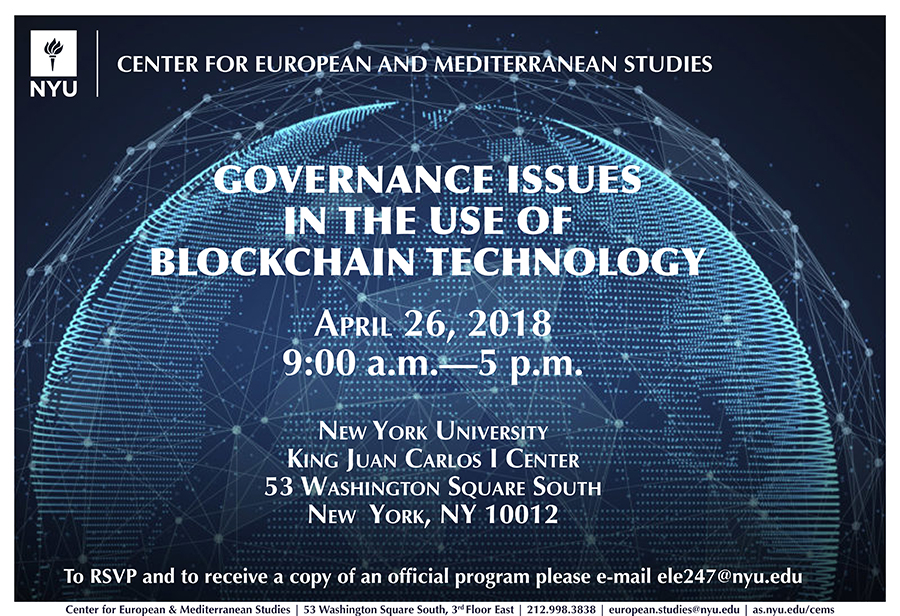 Conference Governance issues in the use of blockchain technology New